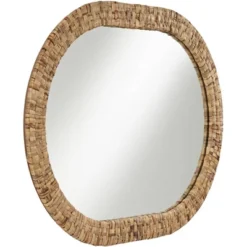 Noble Park Tioga Oval Vanity Wall Mirror Modern Natural Woven Rattan Frame 26 1/2" Wide For Bathroom Bedroom Living Room House Office Home Entryway -Umbra Home Decor Shop GUEST a3f70518 ab76 407f 8400 dbf9a90039e5