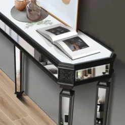 48" Black Mirror Console Table Vintage Wood Grain Carving Process Gorgeous And Noble For Entryway, Sofa Table,Living Room(48''W X 32.3''H X 18D) -Umbra Home Decor Shop GUEST a424f5d3 418e 4af1 a0c5 eec00a202408