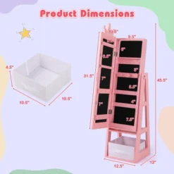 Tangkula Kids Jewelry Cabinet W/ Full-Length Mirror Foldable Drawer Anti-toppling System 15 Tangkula Kids Jewelry Cabinet W/ Full-Length Mirror Foldable Drawer Anti-toppling System -Umbra Home Decor Shop GUEST a44a33ab f52f 4c62 aabe 543b2ab3fdb3