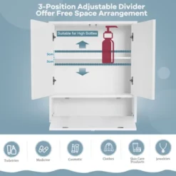 Costway Bathroom Cabinet Medicine Cabinet Double Mirror Door Wall Mount Storage Wood Shelf White -Umbra Home Decor Shop GUEST a4566e04 16cc 466e a6ca 614e3c7514c7