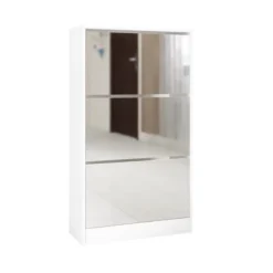 KTMBDW Mirror Shoe Cabinet With 3 Flip Drawers, Freestanding Shoe Cabinet Storage, Narrow Shoe Organizer Rack For Entryway, Foyer, Hallway, White -Umbra Home Decor Shop GUEST a46ca652 9705 4f3e a04c f6a9856ed1be