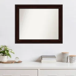 33" X 27" Non-Beveled Coffee Bean Brown Wall Mirror - Amanti Art -Umbra Home Decor Shop GUEST a46ea2f2 ca2c 4252 9610 6cacda5babe8