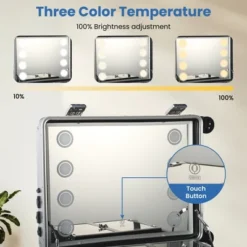 Lockable Rolling Makeup Train Case With LED Mirror -Umbra Home Decor Shop GUEST a49e02cf 2fec 42b4 a7b1 fc2ebd4763e2