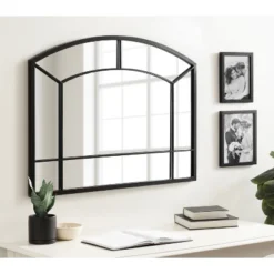 Kate & Laurel All Things Decor 36"x27" Gervais Arch Wall Mirror Black -Umbra Home Decor Shop GUEST a4fb6293 c408 44d9 b487 794c22c1920a