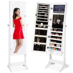 Best Choice Products 6-Tier Standing Mirror Lockable Storage Organizer Cabinet Armoire W/ LED Lights -Umbra Home Decor Shop GUEST a53662f6 4fa4 45c3 8f56 c19a4ce03288