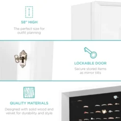 Best Choice Products 6-Tier Standing Mirror Lockable Storage Organizer Cabinet Armoire W/ Velvet Interior -Umbra Home Decor Shop GUEST a56a10e8 1d24 4e4c 8c56 5cfb1232f4e4