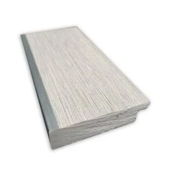 33" X 27" Non-Beveled Glam Linen Bathroom Wall Mirror Gray - Amanti Art