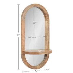 Kate And Laurel - Hutton Wood Framed Capsule Mirror With Shelf -Umbra Home Decor Shop GUEST a5c3c69e ca0e 4c02 81fd 718af6a1eb27