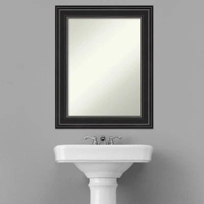 24" X 30" Non-Beveled Ridge Black Bathroom Wall Mirror - Amanti Art 6 24" X 30" Non-Beveled Ridge Black Bathroom Wall Mirror - Amanti Art - Image 6