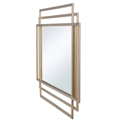 Gemma Mid-Century Modern Metal Wall Mirror Gold Finish - StyleCraft
