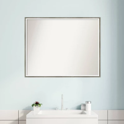 29" X 23" Non-Beveled Lucie Wood Bathroom Wall Mirror Silver - Amanti Art 6 29" X 23" Non-Beveled Lucie Wood Bathroom Wall Mirror Silver - Amanti Art - Image 6