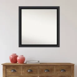 30" X 30" Non-Beveled Nero Black Wood Wall Mirror - Amanti Art -Umbra Home Decor Shop GUEST a670c833 15a3 46ba 96dc 3e6b97876afb