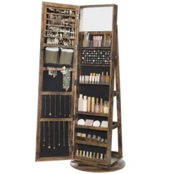 Songmics Mirror Jewelry Cabinet Organizer 360° Rotating Jewelry Armoire Storage Box -Umbra Home Decor Shop GUEST a6acc9d5 3672 4616 aa50 525a76a46d74