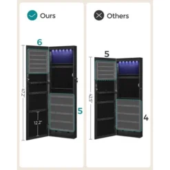 SONGMICS 6 LEDs Mirror Jewelry Cabinet, 47.2-Inch Tall Wall/Door Mounted Jewelry Armoire Organizer -Umbra Home Decor Shop GUEST a6d1ddbd ed96 449e 8938 298608563908