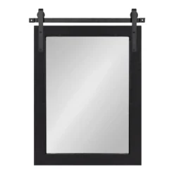 18" X 26" Cates Rectangle Wall Mirror Black - Kate & Laurel All Things Decor