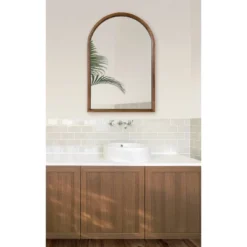 24" X 36" Hutton Arch Wall Mirror Rustic Brown - Kate & Laurel All Things Decor -Umbra Home Decor Shop GUEST a732199b 881c 4c05 9b94 876f007a2fb0