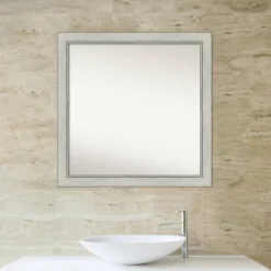 30" X 30" Non-Beveled Flair Patina Bathroom Wall Mirror Silver - Amanti Art -Umbra Home Decor Shop GUEST a7437733 ca75 44dd 9677 89316ada24c8