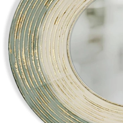 Brushed Gold Painted Metal Wall Mirror Blue - StyleCraft 1 Brushed Gold Painted Metal Wall Mirror Blue - StyleCraft