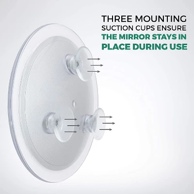 DB Tech Small 10" Suction Cup 8X Magnifying Makeup Mirror W/Tweezers 2 DB Tech Small 10" Suction Cup 8X Magnifying Makeup Mirror W/Tweezers - Image 2