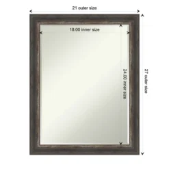 Amanti Art Bark Rustic Char Narrow Petite Bevel Bathroom Wall Mirror 27.5 X 21.5 In. -Umbra Home Decor Shop GUEST a80dcb24 83ac 4a53 9939 73ca164d2484
