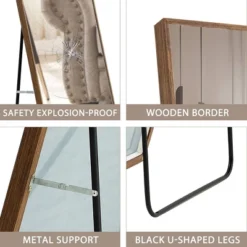 Full Length Mirror Wall/Floor Mounted Full Body Mirror, Solid Wood Frame Bathroom Makeup Mirror, Decorative Mirror,Wall-Mounted Mirror Dressing Mirror -Umbra Home Decor Shop GUEST a84853d1 7a51 4469 af5e cad0b360273a