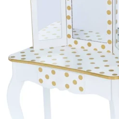 Fashion Polka Dot Gisele Play Vanity Set With Led Mirror White/Gold - Teamson Kids -Umbra Home Decor Shop GUEST a887a881 9a99 4916 8be7 43147eb330b7