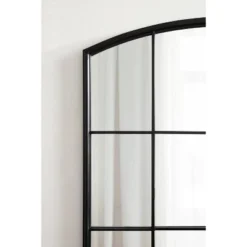 24" X 36" Forsyth Windowpane Arch Mirror Black - Kate & Laurel All Things Decor -Umbra Home Decor Shop GUEST a9363a87 c997 4636 86f7 ad52e2909ac2