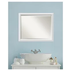 32" X 26" Blanco Wood Framed Wall Mirror White - Amanti Art -Umbra Home Decor Shop GUEST a9fe6d32 f0e1 4209 80f7 0c97b04b4b6b