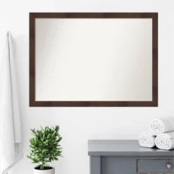 41" X 30" Non-Beveled Wildwood Brown Narrow Bathroom Wall Mirror - Amanti Art -Umbra Home Decor Shop GUEST aa55208b d50e 4056 9afe 4b80dab00a4d