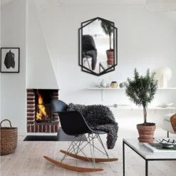 LuxenHome Black Metal Hexagon Frame Wall Accent Mirror For Bathroom & Vanity -Umbra Home Decor Shop GUEST aae49dda cbb6 45e5 886e ae8e127d6963