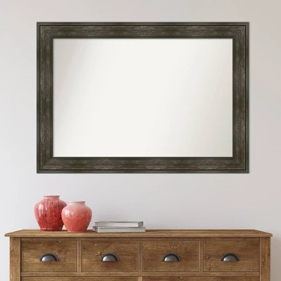 42" X 30" Non-Beveled Rail Rustic Char Wall Mirror - Amanti Art 7 42" X 30" Non-Beveled Rail Rustic Char Wall Mirror - Amanti Art - Image 7