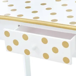 Fashion Polka Dot Gisele Play Vanity Set With Led Mirror White/Gold - Teamson Kids -Umbra Home Decor Shop GUEST ab0681c8 53fe 4186 a732 cfc0a27d59ac