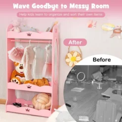 Costway Kids Dress Up Storage Hanging Armoire Dresser Pretend Costume Closet W/ Mirror -Umbra Home Decor Shop GUEST ab803665 a380 405e a8ad d1b3124a2266