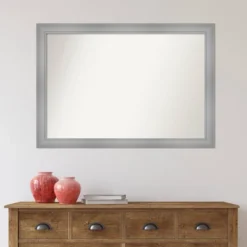 40" X 28" Non-Beveled Flair Bathroom Wall Mirror Polished Nickel - Amanti Art -Umbra Home Decor Shop GUEST aba3e0b2 a08c 470b af9f 525665348d85