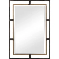 Uttermost Carrizo Distressed Bronze 22" X 32" Rectangular Wall Mirror