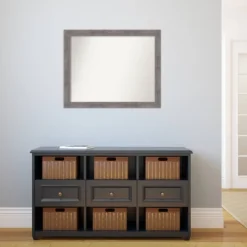 32" X 26" Non-Beveled Pinstripe Plank Gray Narrow Bathroom Wall Mirror - Amanti Art -Umbra Home Decor Shop GUEST abcab7b2 0f2d 4311 89b4 4327b4a99f13