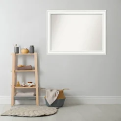 43" X 32" Non-Beveled Craftsman Wood Bathroom Wall Mirror White - Amanti Art -Umbra Home Decor Shop GUEST ac1a4c64 f692 4175 a347 25da3e7f323d