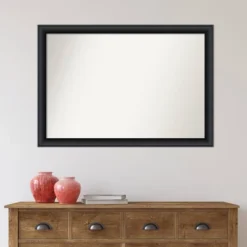 40" X 28" Non-Beveled Nero Black Wood Wall Mirror - Amanti Art: Modern Rectangular, Includes Mounting Hardware -Umbra Home Decor Shop GUEST ac301d2b 96b6 45f2 92ef 7bf1dd6ae29e
