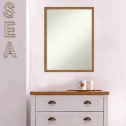 19" X 25" Non-Beveled Carlisle Blonde Narrow Wood Wall Mirror - Amanti Art -Umbra Home Decor Shop GUEST ac309730 bbb4 444e 8efe 45323ad40b1c