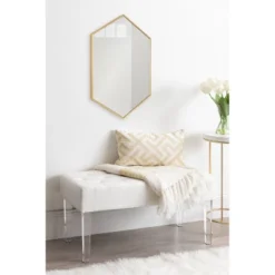 22" X 31" Rhodes Hexagon Wall Mirror Gold - Kate & Laurel All Things Decor -Umbra Home Decor Shop GUEST ac44506e e26d 40b9 af12 899db22136c6
