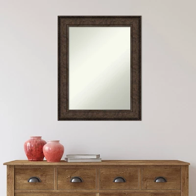 24" X 30" Non-Beveled Ridge Bronze Bathroom Wall Mirror - Amanti Art 5 24" X 30" Non-Beveled Ridge Bronze Bathroom Wall Mirror - Amanti Art - Image 5
