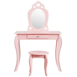 Costway Kids Vanity Set Princess Makeup Dressing Play Table Set W/Mirror -Umbra Home Decor Shop GUEST acf02906 e0cd 4b62 bb38 988d1c42c9c2