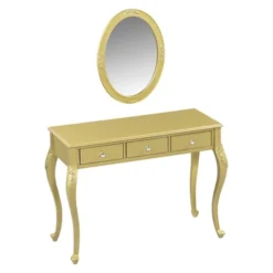TOBILI Makeup Vanity Desk With Oval Mirror, 3-Drawer Dressing Table For Jewelry Storage, Elegant Console Table,Stylish Home Decor -Umbra Home Decor Shop GUEST acf96b08 4354 462f af66 28521d628ff6