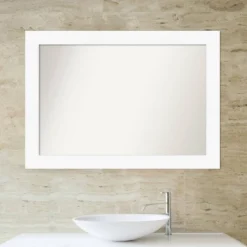42" X 30" Non-Beveled Cabinet Bathroom Wall Mirror White - Amanti Art -Umbra Home Decor Shop GUEST ad680f41 2010 4013 a234 720de3aa880d