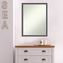 20" X 26" Non-Beveled Eva Thin Bathroom Wall Mirror Black - Amanti Art -Umbra Home Decor Shop GUEST adae10ce 3a8f 4f6d a1f4 7cac6ec0f04d