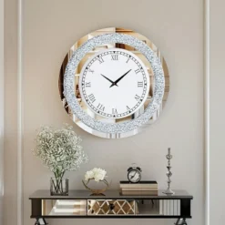 Round Mirror Wall Clock Crushed Diamond -Umbra Home Decor Shop GUEST ade4d365 b6d9 46b0 b748 017993f8edbe