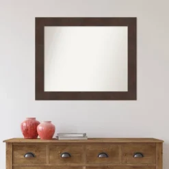 33" X 27" Non-Beveled Wildwood Brown Bathroom Wall Mirror - Amanti Art -Umbra Home Decor Shop GUEST ae0ab1bd f2dd 43fa 8165 ec6802ef6439