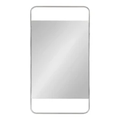 20" X 36" Nobles Radius Corner Framed Decorative Wall Mirror Silver - Kate & Laurel All Things Decor