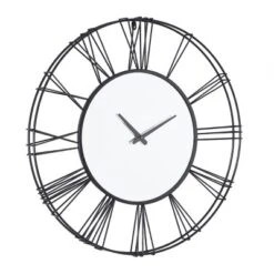 30"x30" Metal Open Frame Wall Clock With Center Mirror - Olivia & May -Umbra Home Decor Shop GUEST ae5ce343 55c4 4201 b031 66abea6d65bb