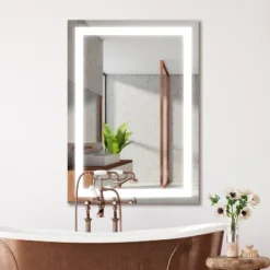 Remy Rectangular Frameless Anti-Fog Aluminum Front-lit Tri-color LED Bathroom Vanity Mirror With Smart Touch Control - JONATHAN Y -Umbra Home Decor Shop GUEST aeec73f2 45fa 46c4 b8f0 176494ecf229